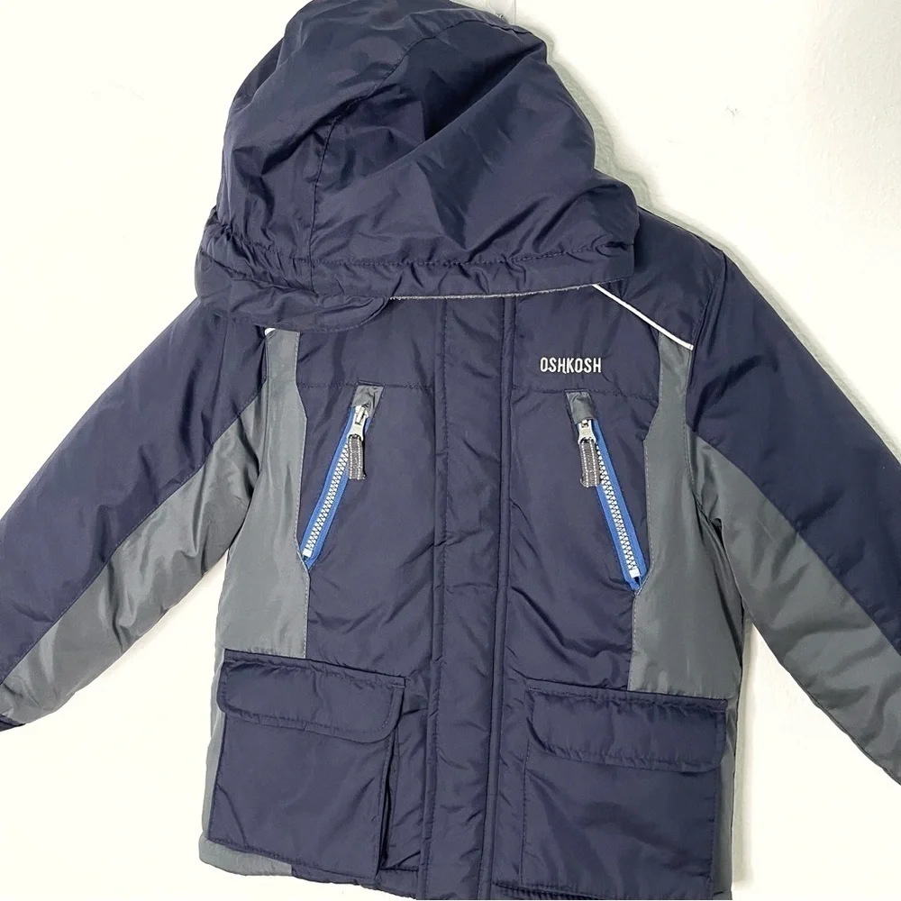 Oshkosh B’gosh quilted insulated snow ski kids full zip hoodie jacket size M